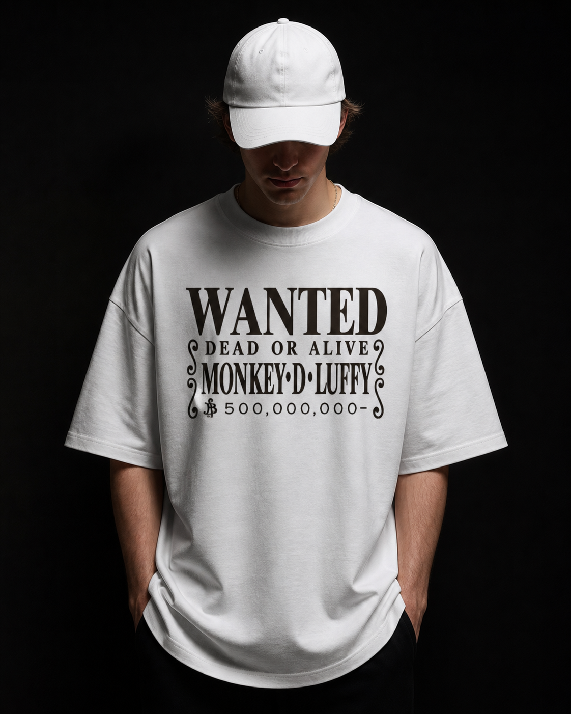 Luffy Wanted Drop Shoulder T-Shirt